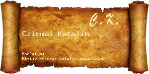 Czirmai Katalin névjegykártya